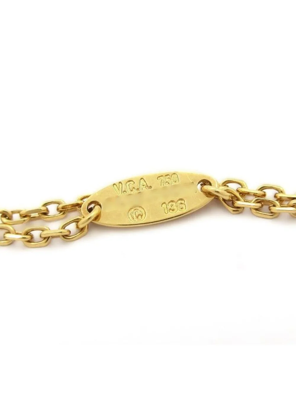 Van Cleef & Arpels Necklace Vintage Alhambra 18k Yellow Gold Diamond Pave